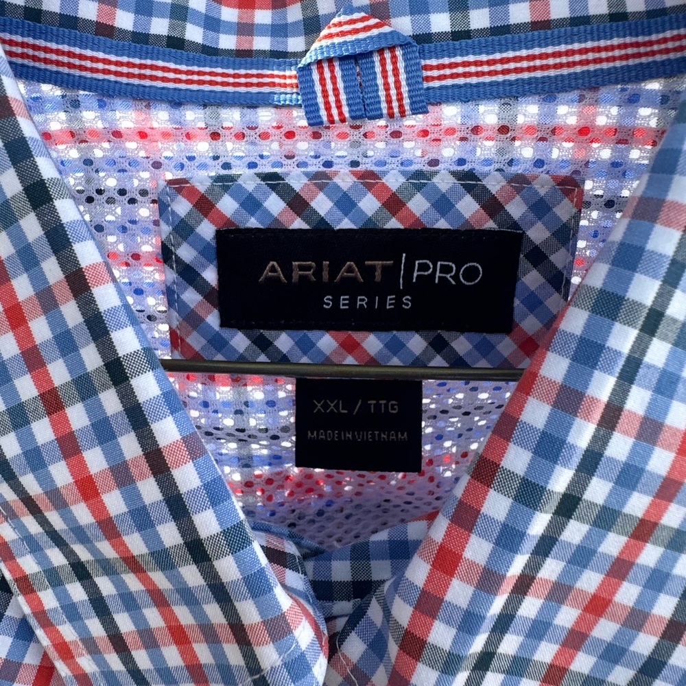 Ariat Men's Blue and Red Checkered Shirt